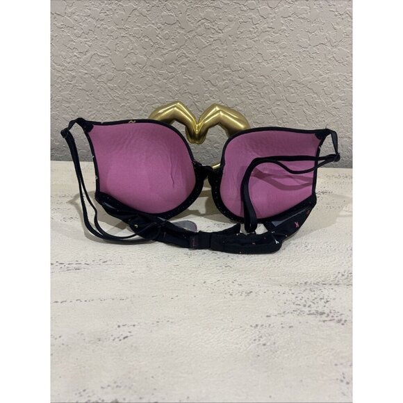 Victoria's Secret PINK Bra 32C Wear Everywhere T-Shirt Black w/ Pink Lining - Picture 2 of 5
